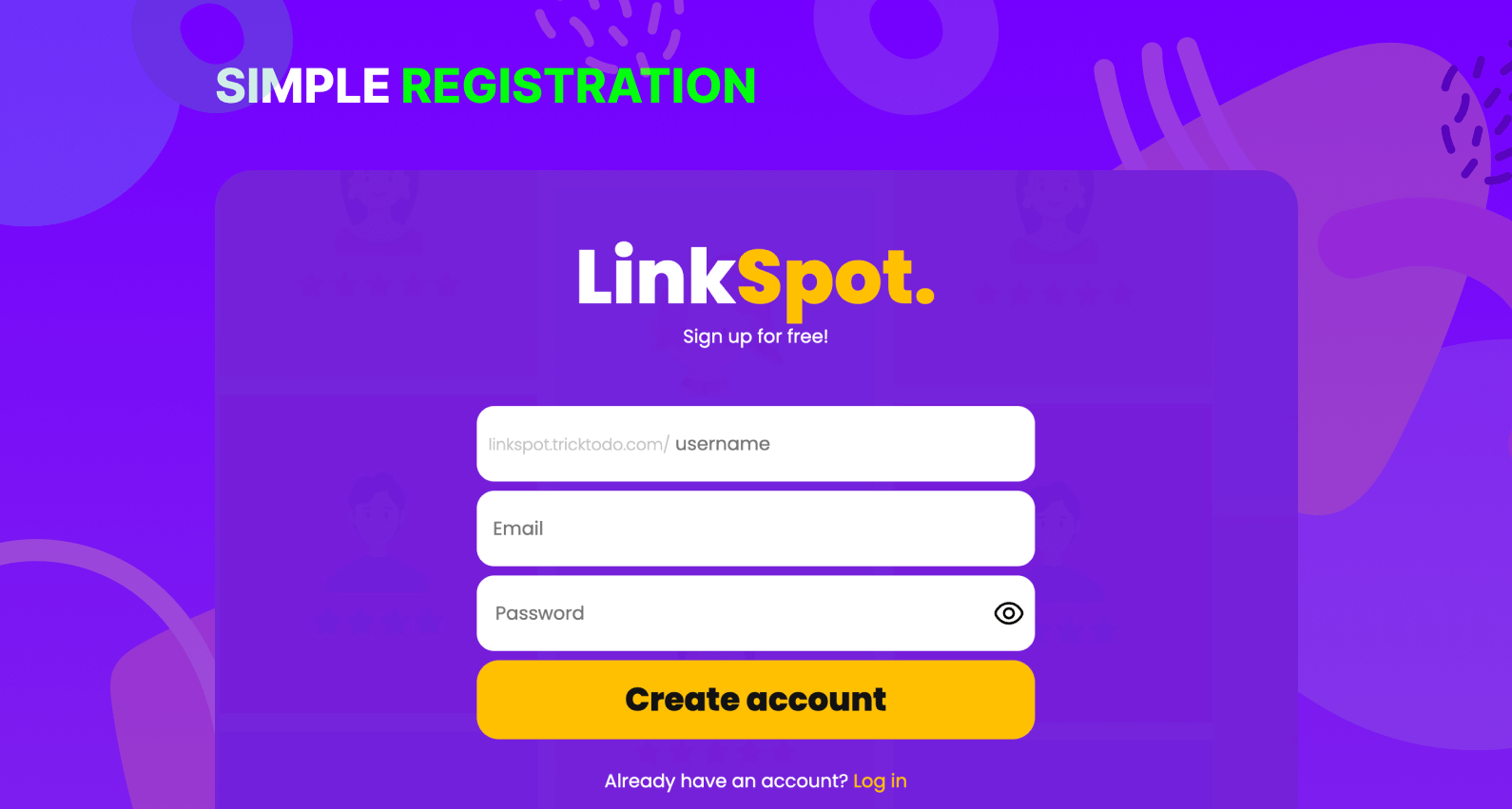 Simple Signup Process | LinkSpot Bio Link